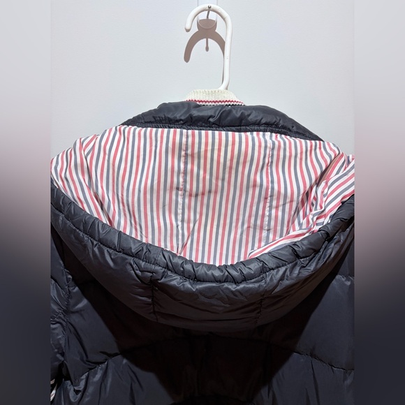 Thom Browne Black Puffer Jacket with White Stripes - Picture 5 of 6
